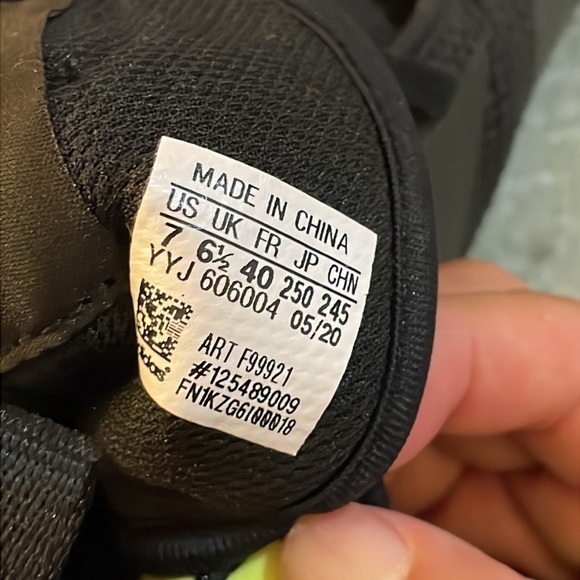 Adidas women’s Black and Neon Green Athletic Shoes - Picture 6 of 7